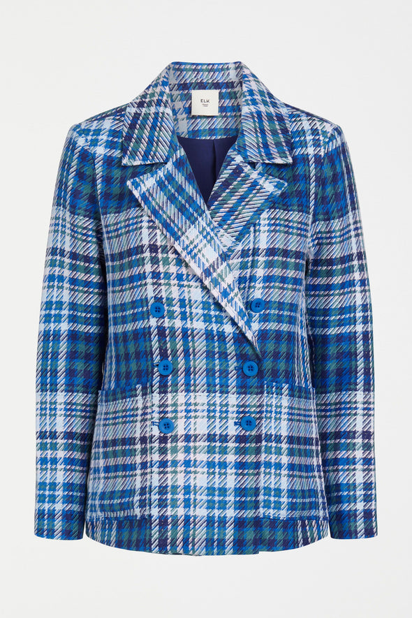 ELK RANIE JACKET - BLUE MULTI CHECK