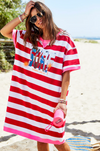 HAMMILL & CO BEACH SWEAT DRESS - RED/WHITE