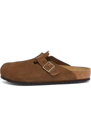 BIRKENSTOCK BOSTON CORDUROY EMBOSSED SUEDE - DARK TEA REG.