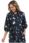 ELM DEMI SPOT DRESS - NAVY