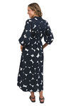 ELM DEMI SPOT DRESS - NAVY