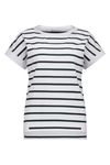 VASSALLI DROP SLEEVE TOP - WHITE/FOREST STRIPE