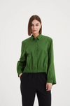 TIRELLI ELASTIC FRONT HEM SHIRT - DEEP JADE