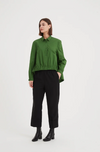 TIRELLI ELASTIC FRONT HEM SHIRT - DEEP JADE