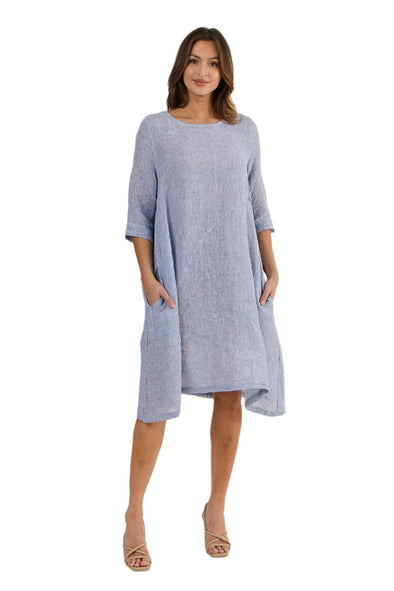 NATURALS DELTA GAUZE LINEN DRESS