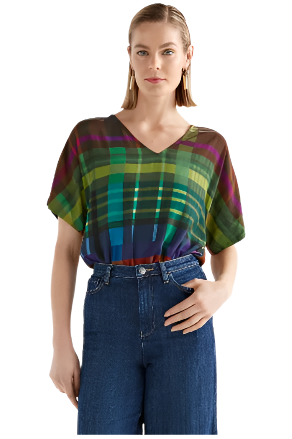 ELK IDEELL V-NECK TOP - ELODI PRINT