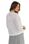 NATURALS WHITE LINEN TOP