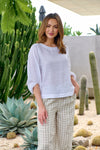 NATURALS WHITE LINEN TOP