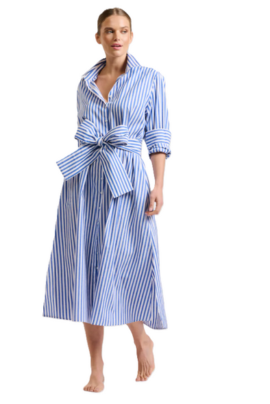 SHIRTY LUNA SHIRTDRESS - BLUE/WHITE STRIPE