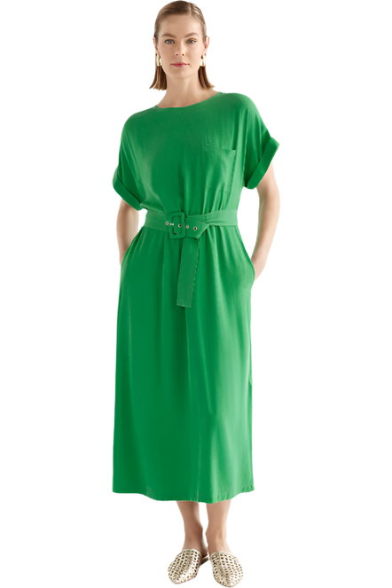 ELK OLYCK MIDI DRESS - VINE GREEN