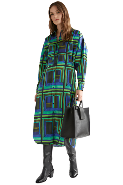 ELK  RODAN SHIRT DRESS - SALONE PRINT