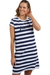 FOXWOOD SIGNATURE STRIPE DRESS - NAVY