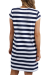 FOXWOOD SIGNATURE STRIPE DRESS - NAVY