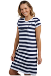 FOXWOOD SIGNATURE STRIPE DRESS - NAVY