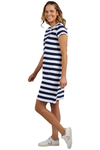 FOXWOOD SIGNATURE STRIPE DRESS - NAVY