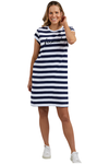 FOXWOOD SIGNATURE STRIPE DRESS - NAVY