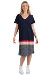 ELM TERRA TEE DRESS - NAVY+WHITE STRIPE