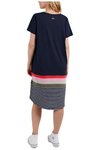 ELM TERRA TEE DRESS - NAVY+WHITE STRIPE