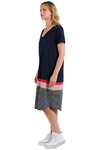 ELM TERRA TEE DRESS - NAVY+WHITE STRIPE