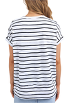 FOXWOOD THROW ON S/S STRIPE TEE - WHITE/NAVY