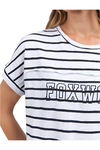 FOXWOOD THROW ON S/S STRIPE TEE - WHITE/NAVY