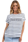 FOXWOOD THROW ON S/S STRIPE TEE - WHITE/NAVY