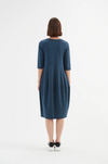 TIRELLI V NECK DIAGONAL SEAM DRESS - DEEP TEAL