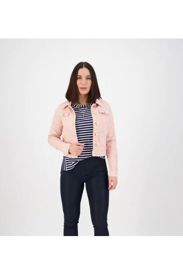 Pink distressed denim sales jacket